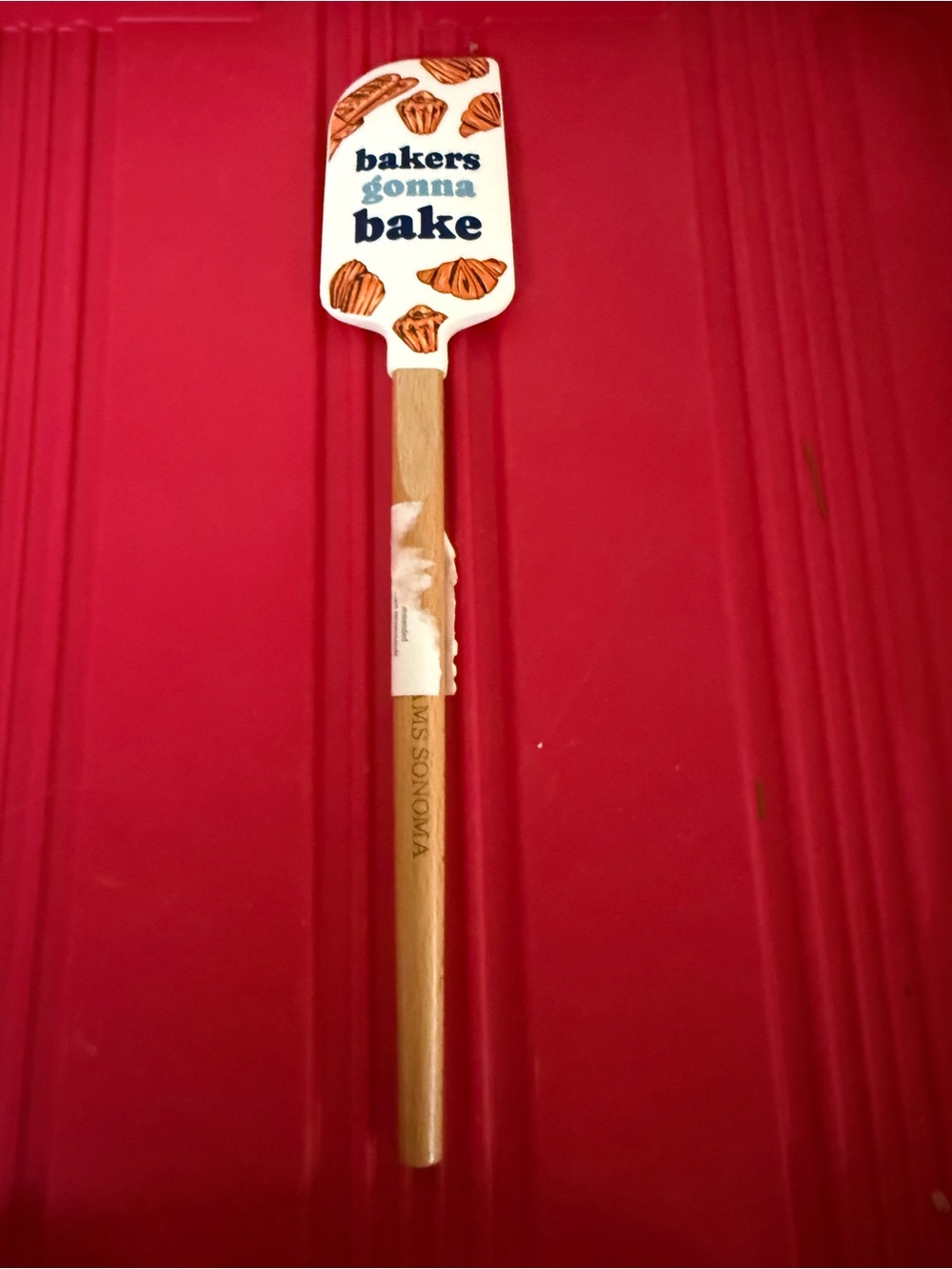 Williams Sonoma Bakers Gonna Bake Silicone Spatula - White and Natural Wood